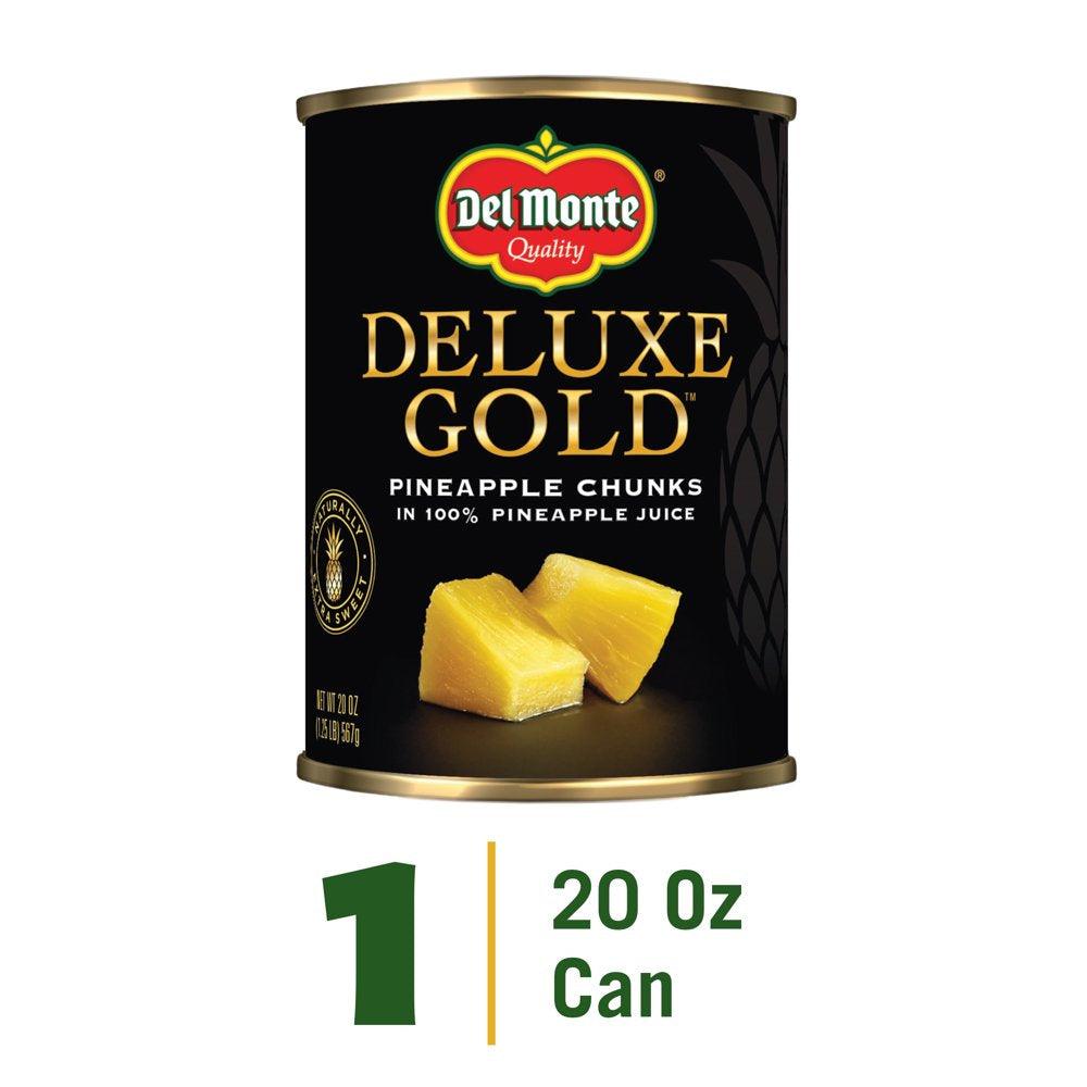 Del Monte Gold Pineapple Chunks, Canned Fruit, 20 Oz Can