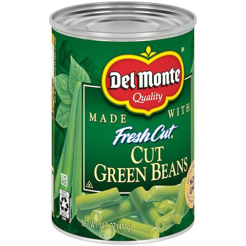 24 PACKS : Del Monte Blue Lake Cut Green Beans W/Natural Sea Salt 14.5 Oz.