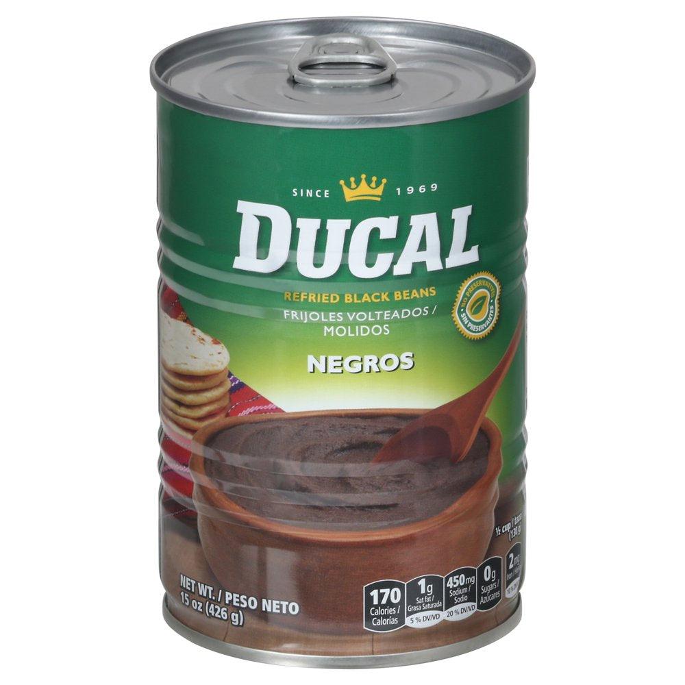 Ducal Refried Beans, Black, 15 Oz