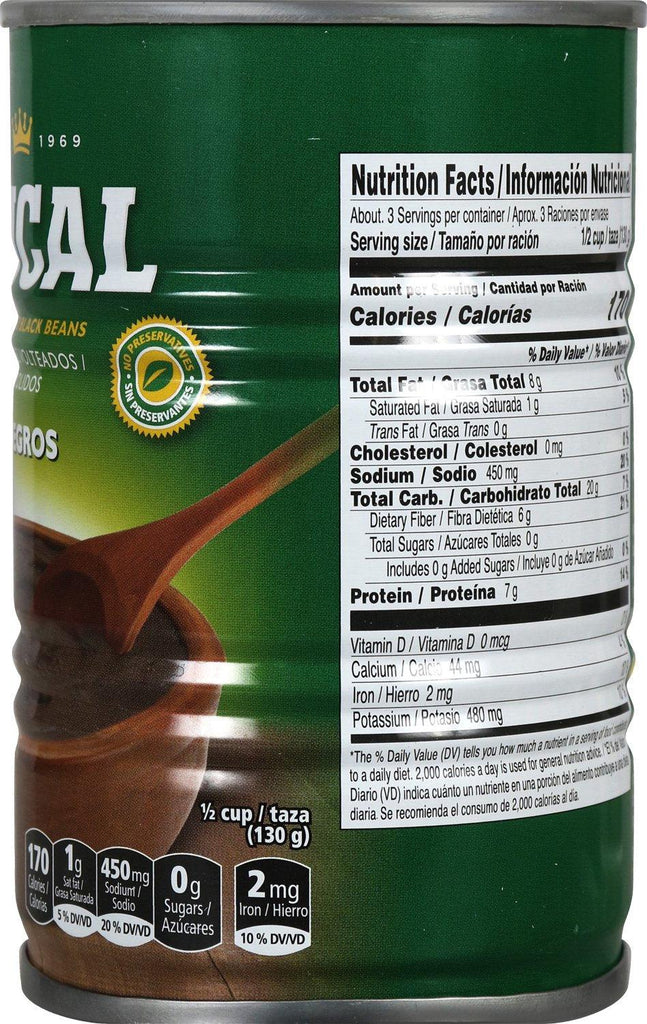 Ducal Refried Beans, Black, 15 Oz