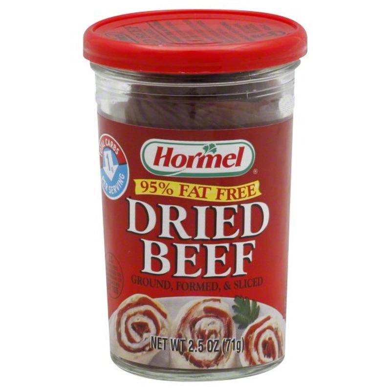 Dried Ground Formed &amp; Sliced Dried Beef JAR, 2.5 Oz