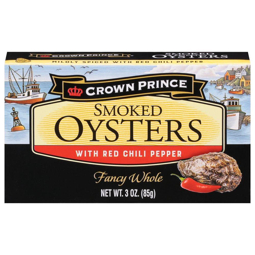 Crown Prince Mildly Spiced Smoked Oysters with Red Chili Pepper, 3 Oz (Mixed)