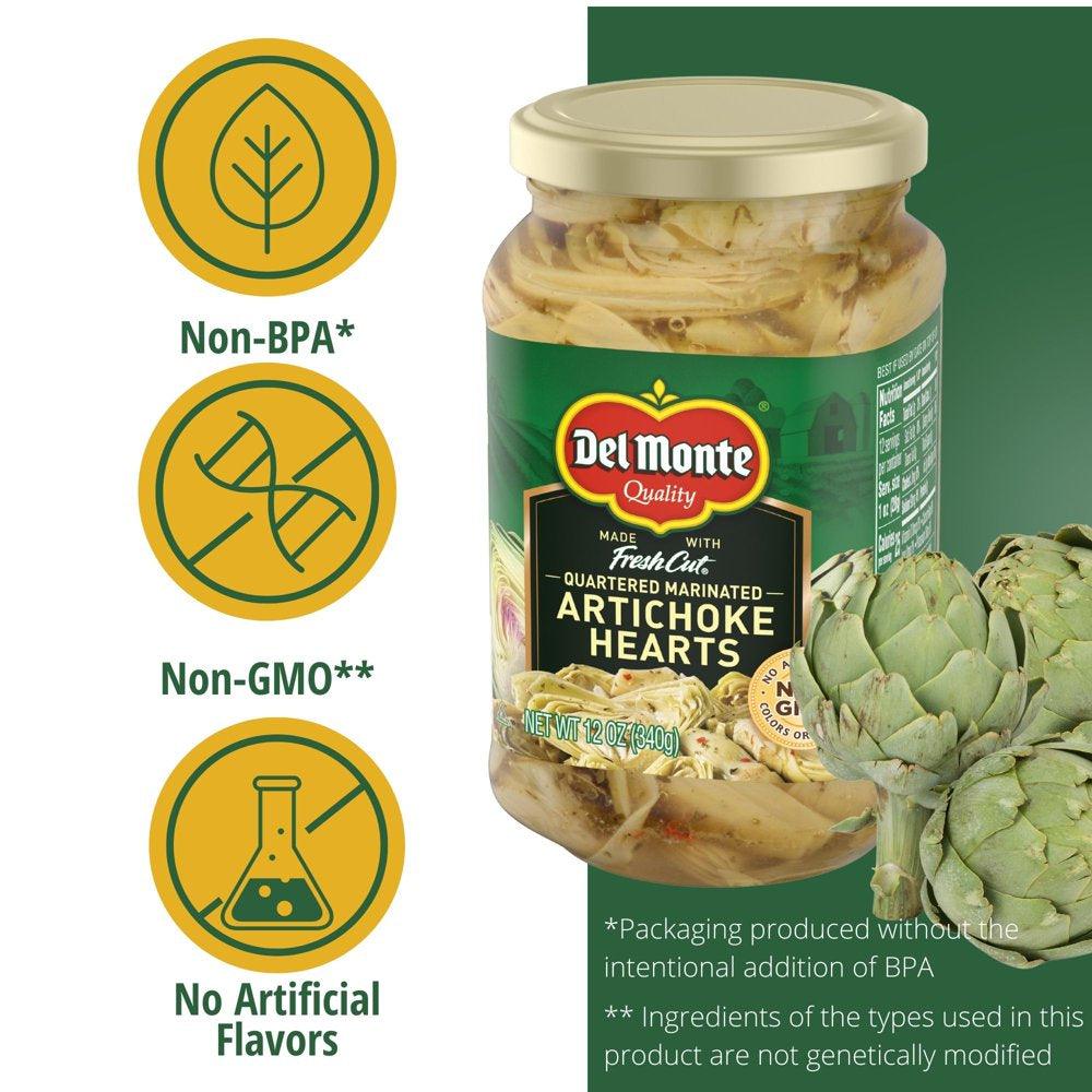 Del Monte Quartered Marinated Artichoke Hearts 12 Oz. Glass Jar