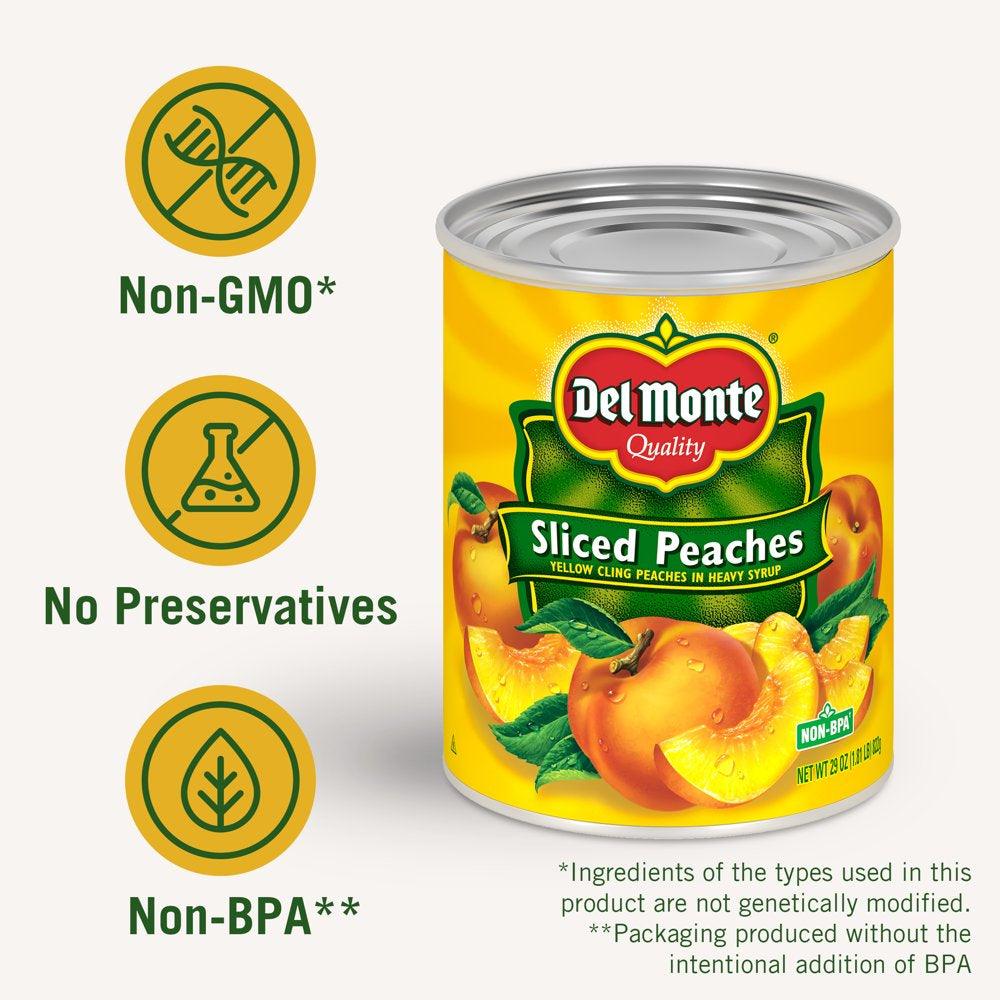 Del Monte Canned Peach Halves, Canned Fruit, 29 Oz Can