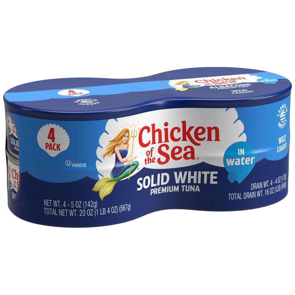 Chicken of the Sea Solid Albacore Tuna in Water, 5 Oz, 4 Cans