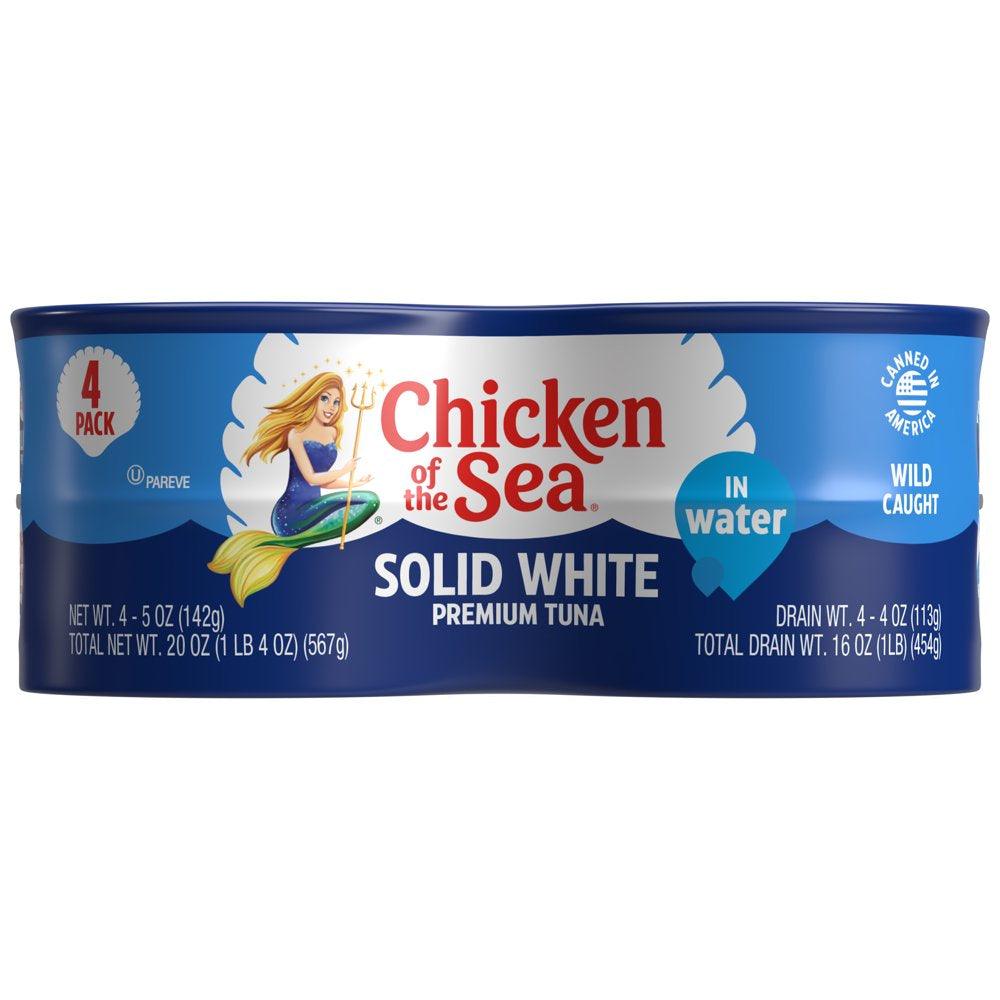 Chicken of the Sea Solid Albacore Tuna in Water, 5 Oz, 4 Cans