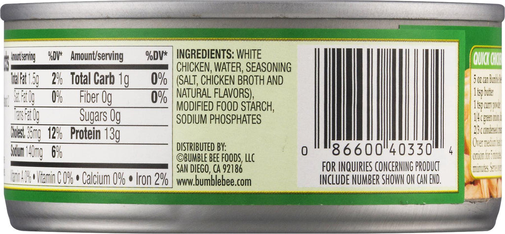 Bumble Bee Chunk White Chicken in Water 5 Oz