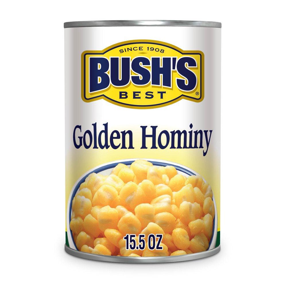 Bush&#039;S Golden Hominy, Canned and Shelf Stable, 15.5 Oz