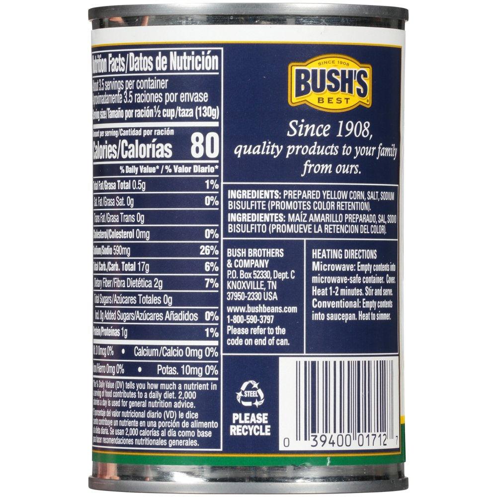 Bush&#039;S Golden Hominy, Canned and Shelf Stable, 15.5 Oz