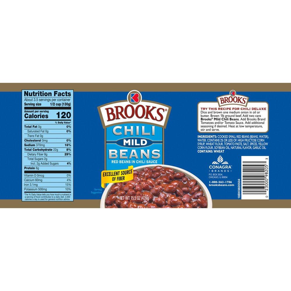 Brooks Mild Chili Beans in Chili Sauce, 15.5 Oz Can