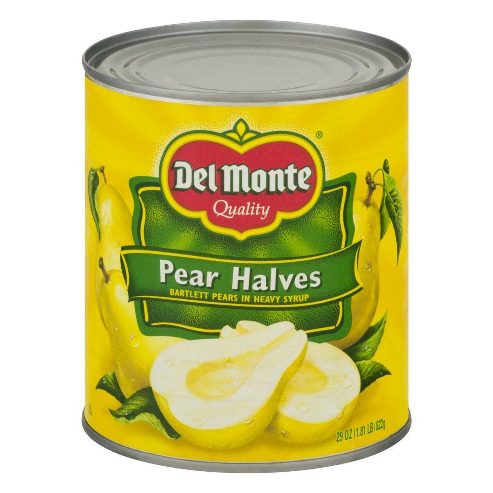 Del Monte Pear Halves, Heavy Syrup, Canned Fruit, 29 Oz Can