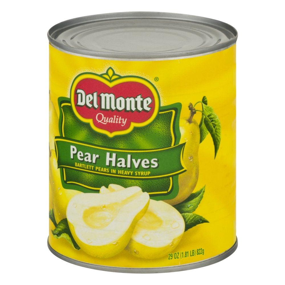 Del Monte Pear Halves, Heavy Syrup, Canned Fruit, 29 Oz Can