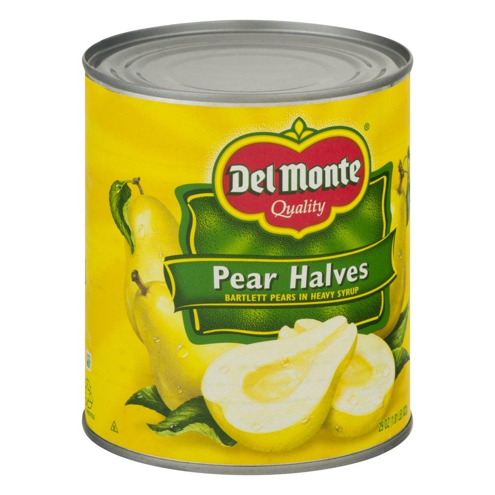 Del Monte Pear Halves, Heavy Syrup, Canned Fruit, 29 Oz Can