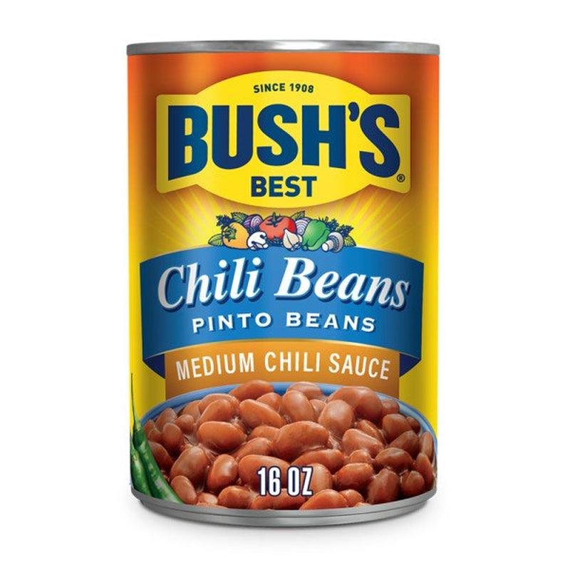 Bush&#039;S Chili Beans, Pinto Beans in Medium Chili Sauce, 16 Oz