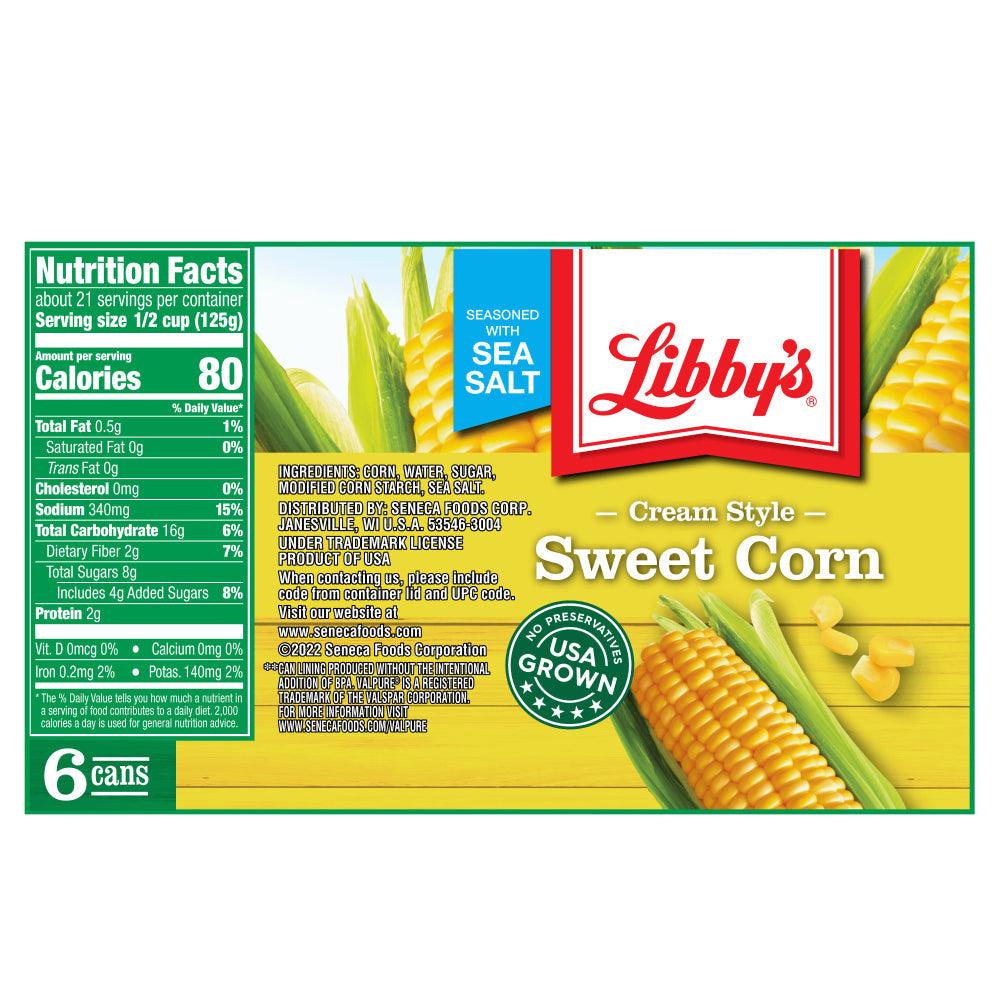 (6 Cans) Libby&#039;S Cream Style Corn, 14.75 Oz