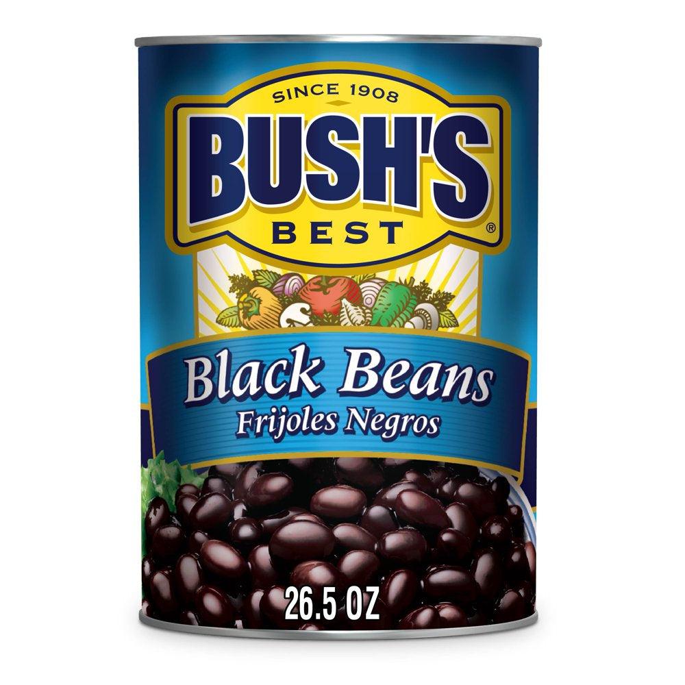 Bush&#039;S Black Beans, Plant-Based Protein, Canned Black Beans, 26.5 Oz