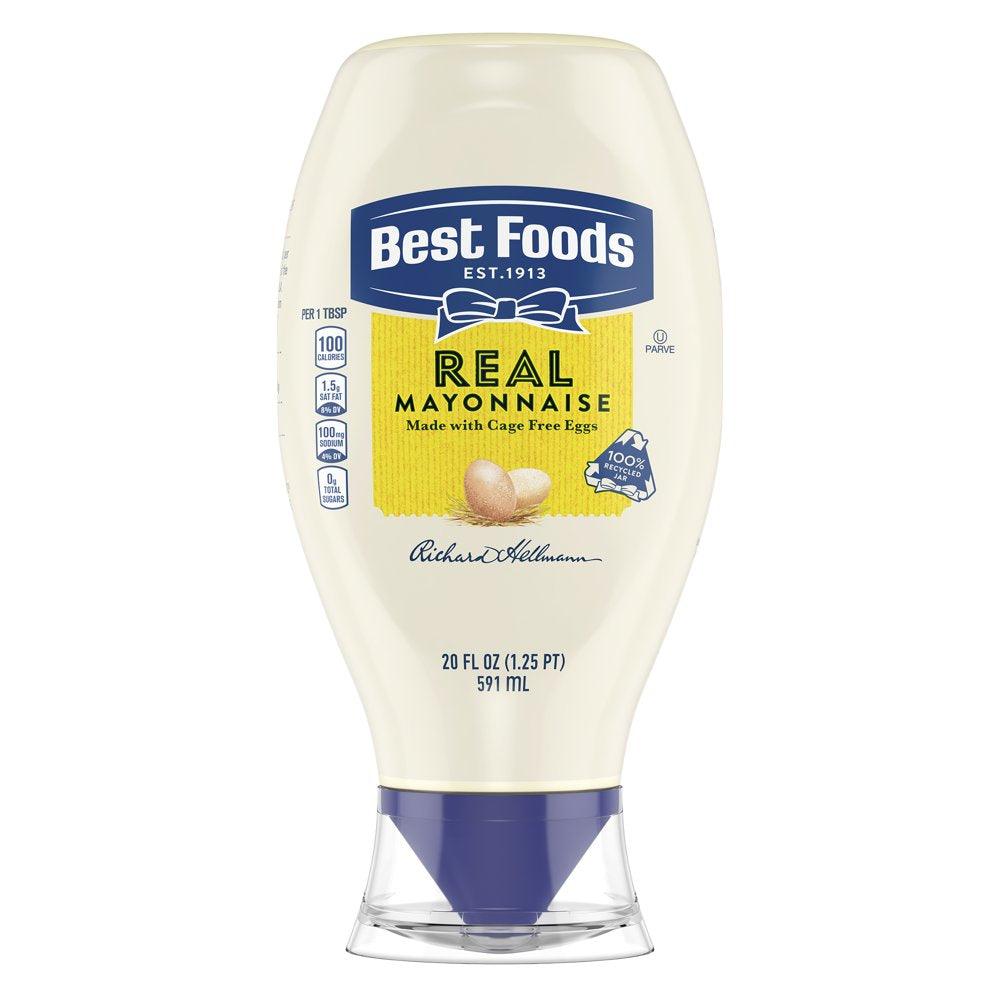 Best Foods Real Mayonnaise Real Mayo Squeeze Bottle Gluten Free, Made with 100% Cage-Free Eggs 20 Oz