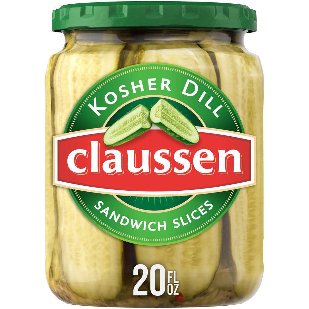 Claussen Kosher Dill Pickle Sandwich Slices, 20 Fl. Oz. Jar