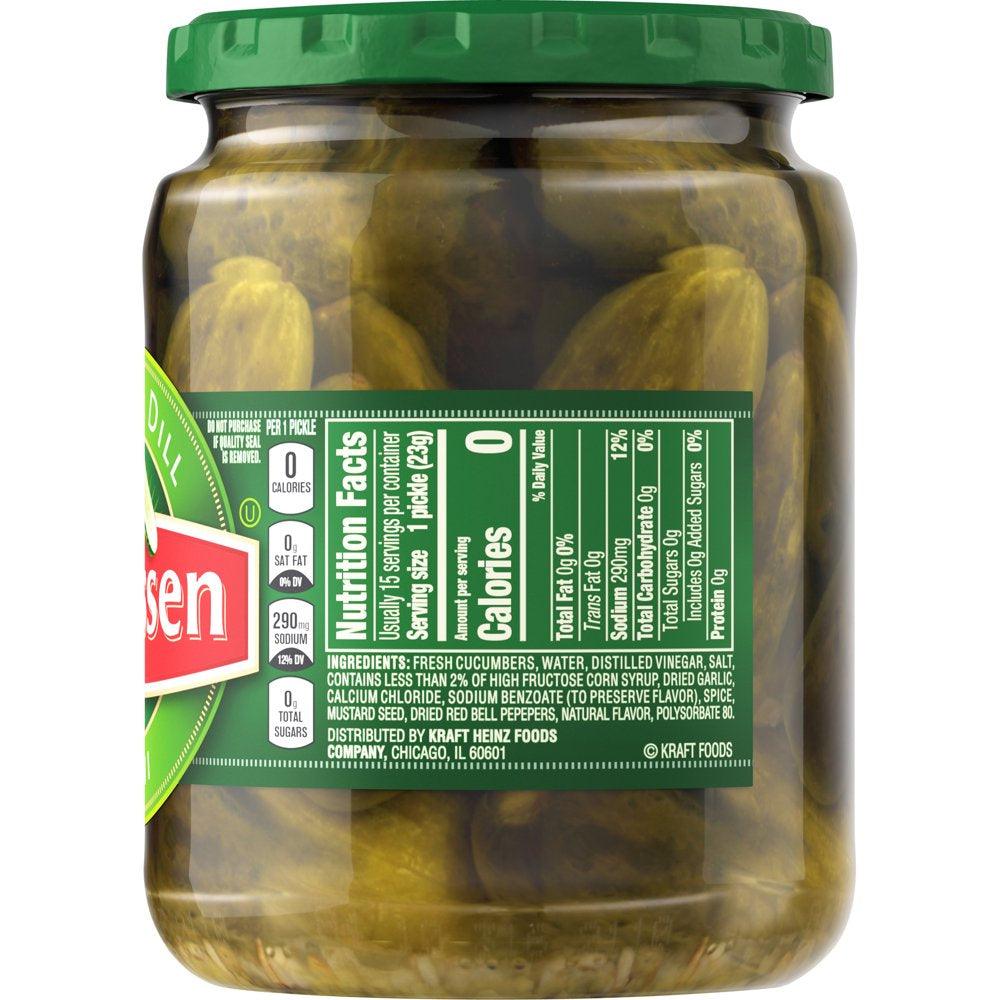 Claussen Kosher Dill Mini Pickles, 20 Fl. Oz. Jar