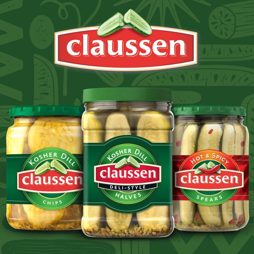 Claussen Kosher Dill Pickle Halves, 64 Fl. Oz. Container