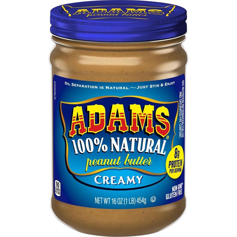 Adams Natural Creamy Peanut Butter, 16-Oz