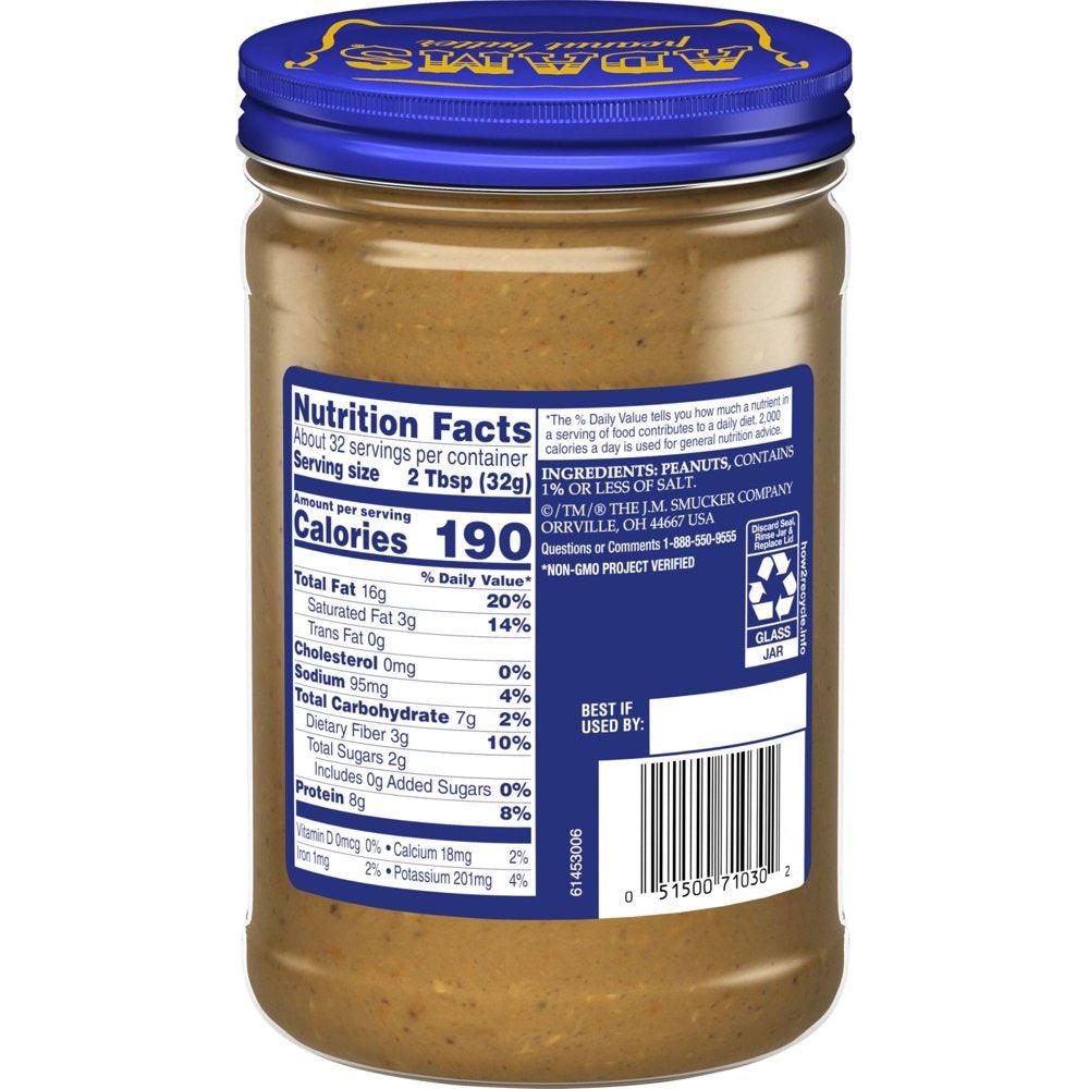 Adams Natural Crunchy Peanut Butter, 36-Oz