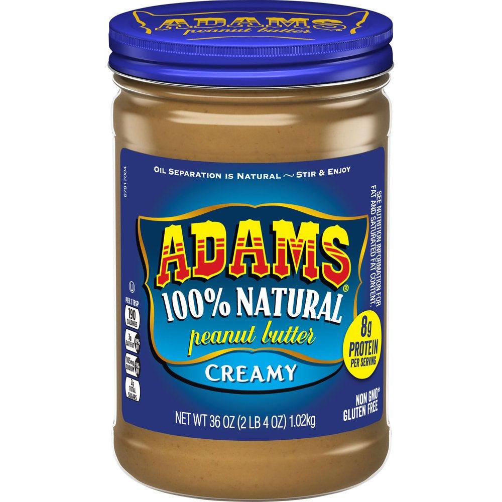 Adams Natural Creamy Peanut Butter, 36-Oz