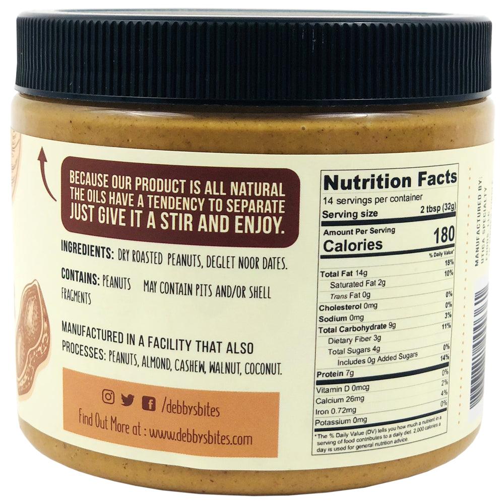 Debby&#039;S Date Sweetened Peanut Butter 16Oz