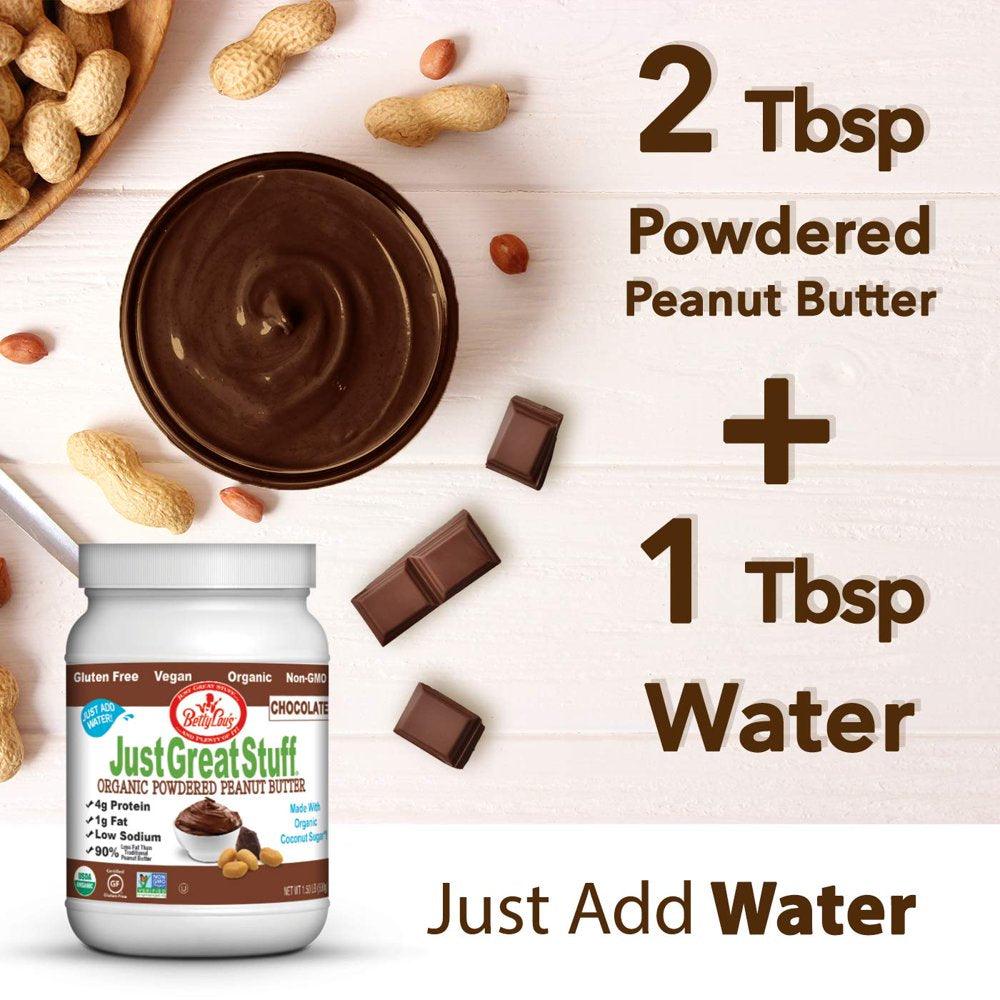 Betty Lou&#039;S Chocolate Peanut Butter Powder, Organic, Non GMO 1.5 Lbs