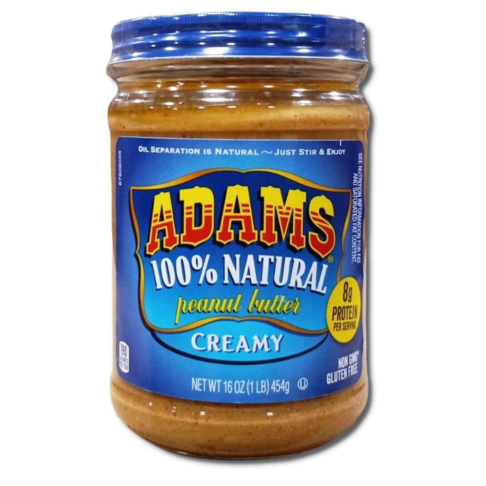 Adams 100% Natural Peanut Butter Bundled by  | Creamy | 16 Ounce Jar | Value Pack of 3