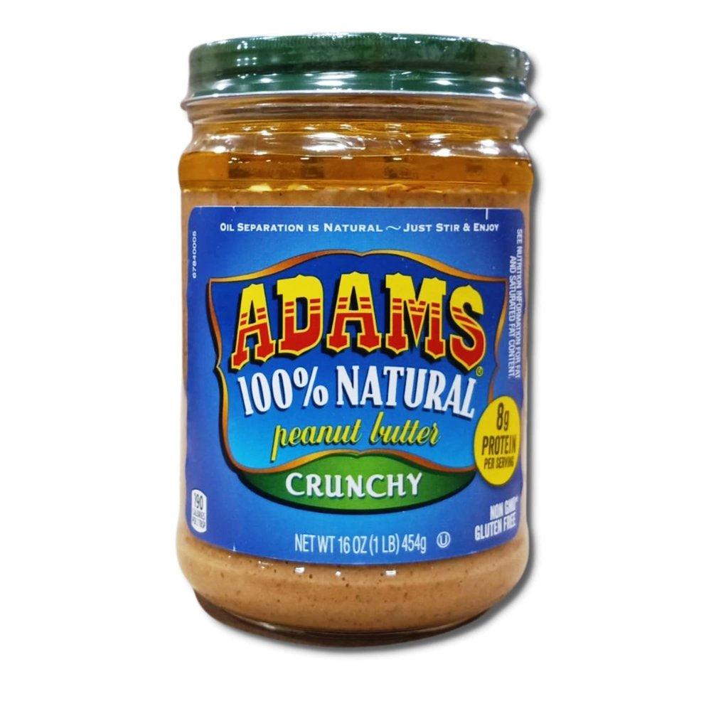 Adams 100% Natural Peanut Butter Bundled by  | Crunchy | 16 Ounce Jar | Value Pack of 3