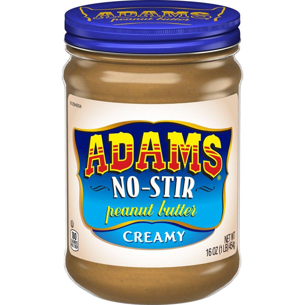 Adams No-Stir Creamy Peanut Butter, 16-Oz