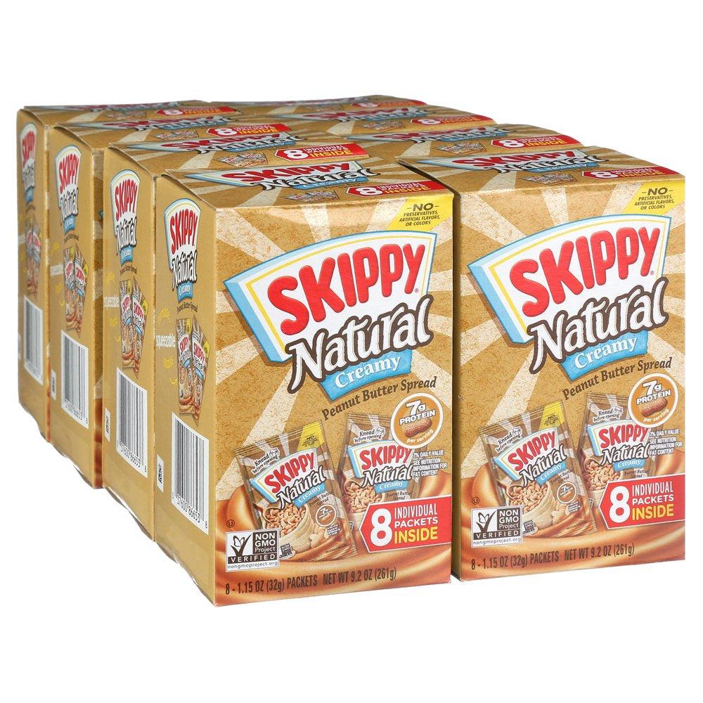 8/8/1.15OZ SKIPPY NATURAL CREAMY INDIVIDUAL SQUEEZE PACK 8