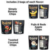 Bare Baked Crunchy Apple Chips, Banana Chips, and Coconut Chips, Variety Pack, Gluten Free, 6 Count