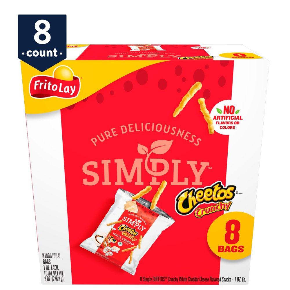 Cheetos Simply Crunchy White Cheddar, 1 Oz, 8 Count