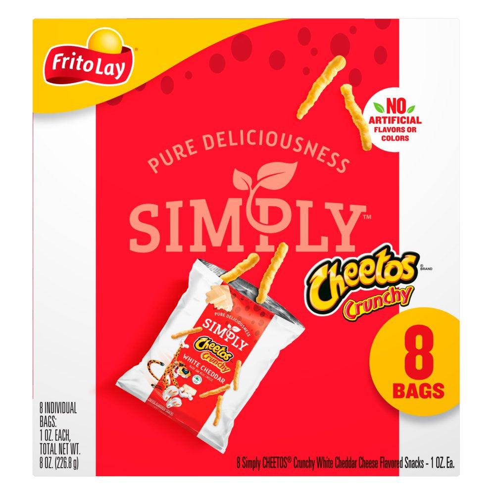 Cheetos Simply Crunchy White Cheddar, 1 Oz, 8 Count