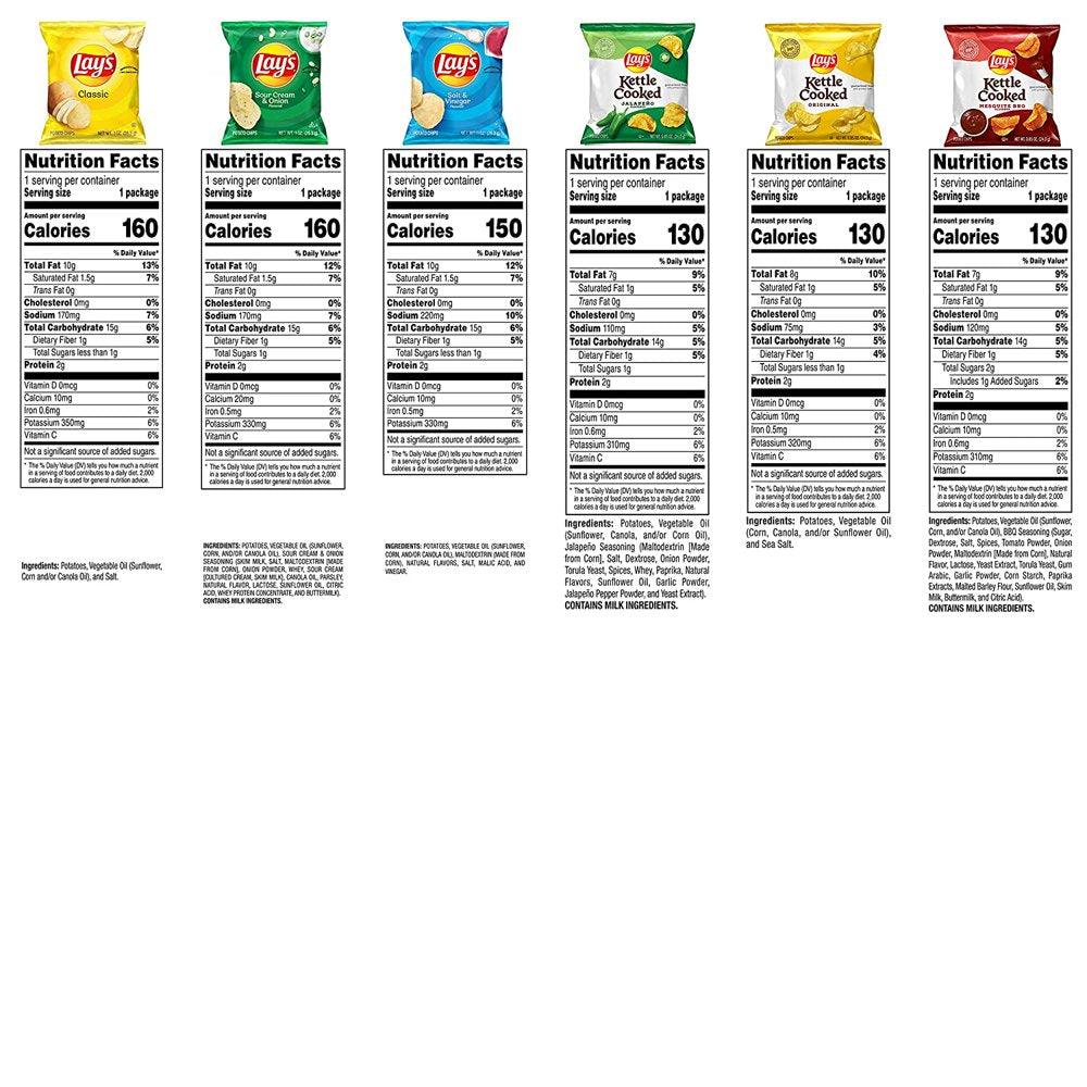 and  Kettle Cooked Potato Chips Variety Pack, (40 Count)