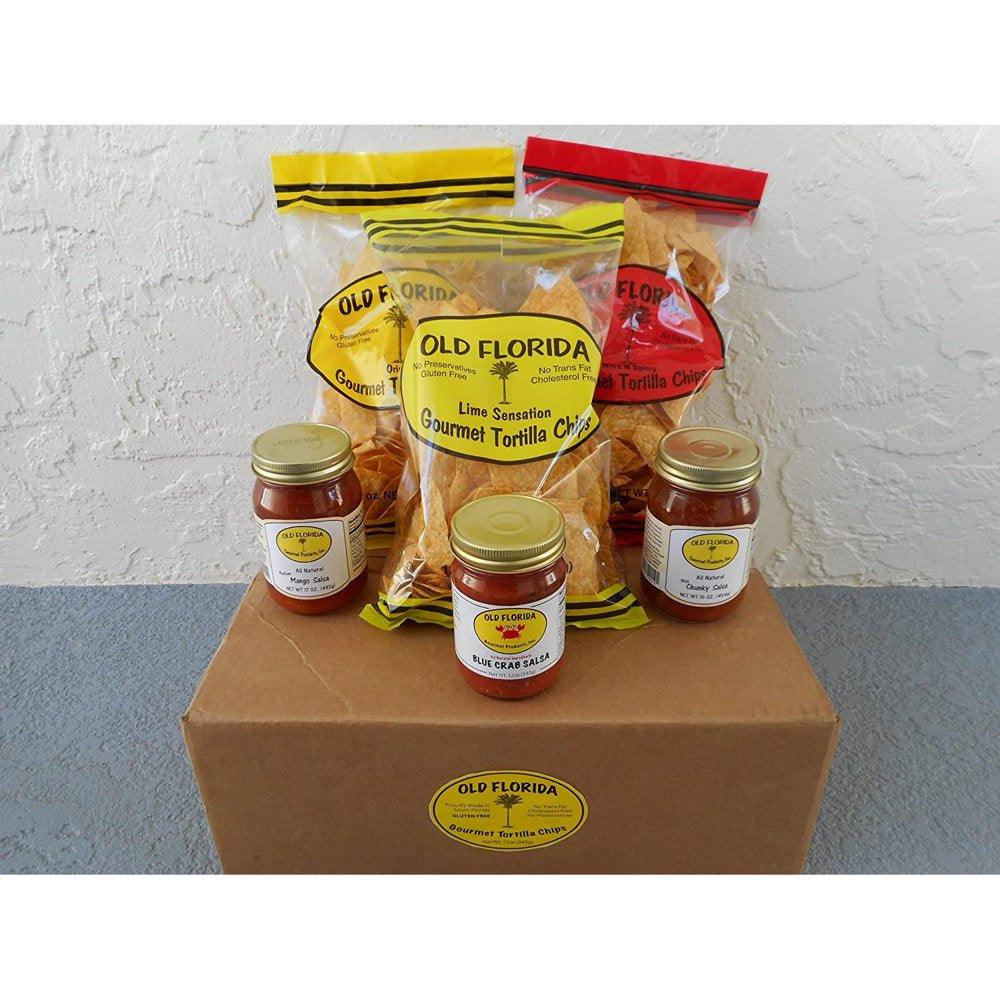 . Assorted Gift Box Variety Pack Tortilla Chips and Premium Jarred Salsa