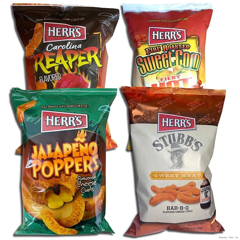 Cheese Curls Variety Pack | 4 Unique Flavors: Reaper / Fiery Hot Sweet Corn / Jalapeno Poppers / Sweet Heat BBQ