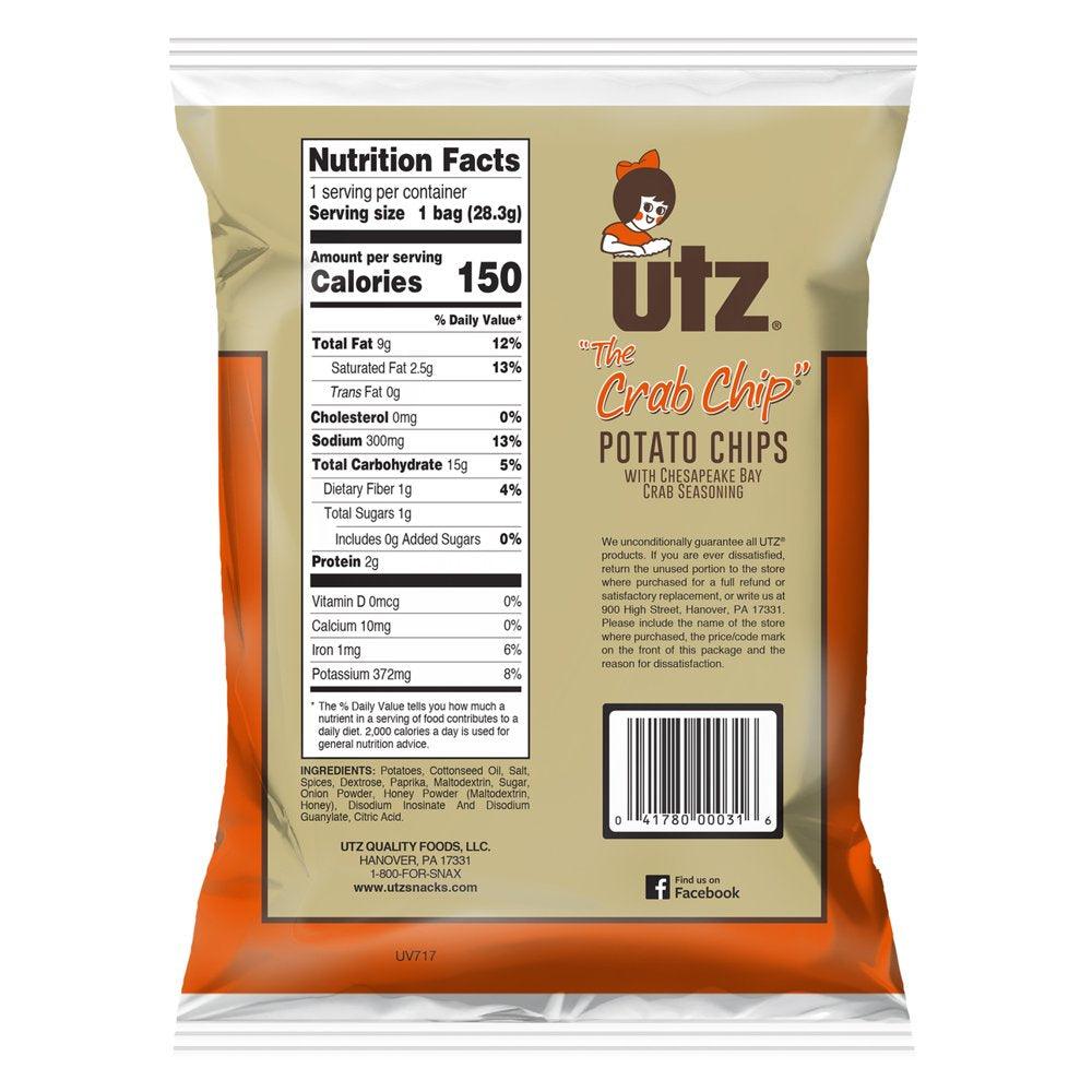 60 Ct Vending Services Box 1 Oz Utz Crab Potato Chips