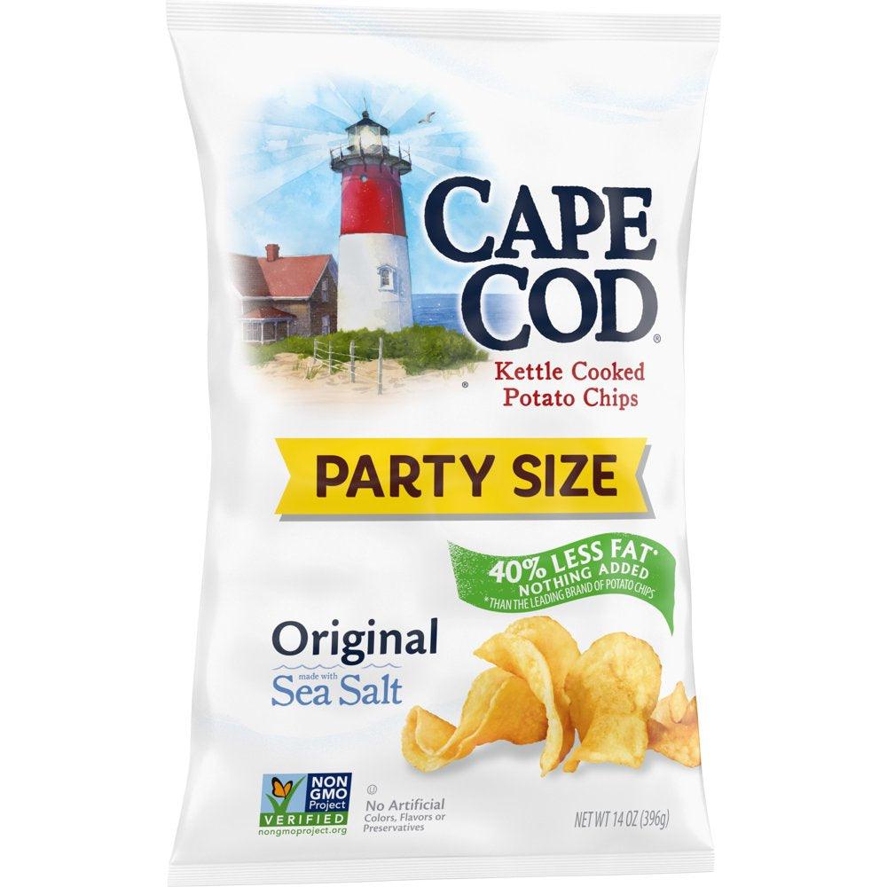 Cape Cod Potato Chips, Less Fat Original Kettle Chips, Party Size 14 Oz Party Size