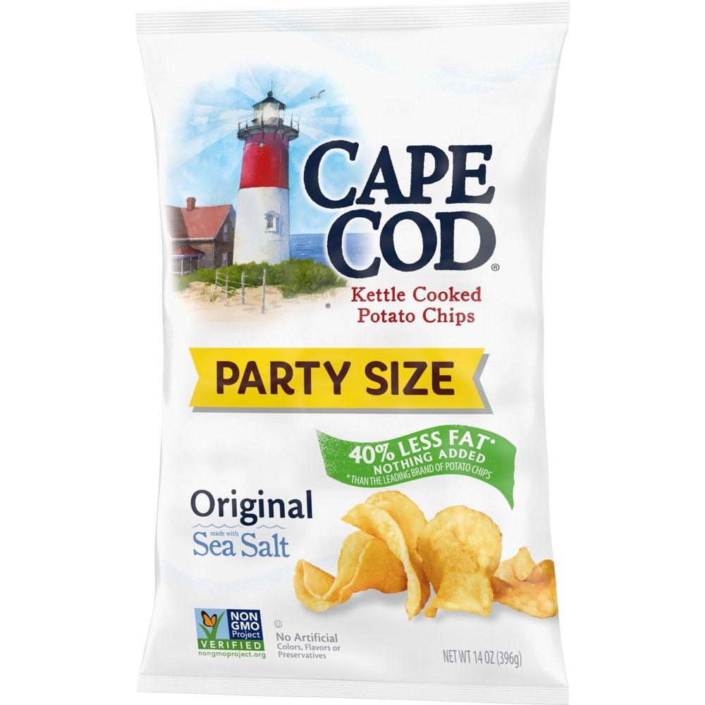 Cape Cod Potato Chips, Less Fat Original Kettle Chips, Party Size 14 Oz Party Size