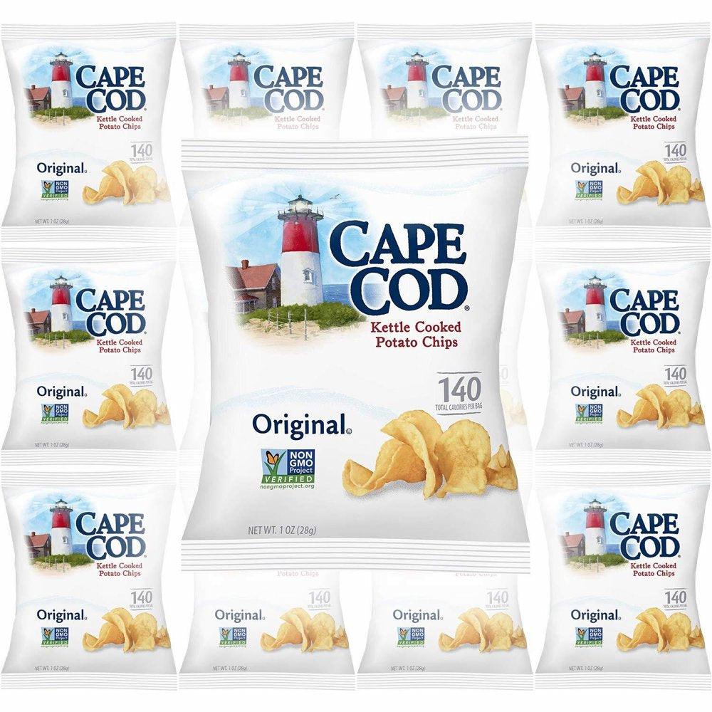 Cape Cod Original Kettle Cooked Potato Chips, Gluten-Free 1Oz Bag (Pack of 12, Total of 12 Oz)