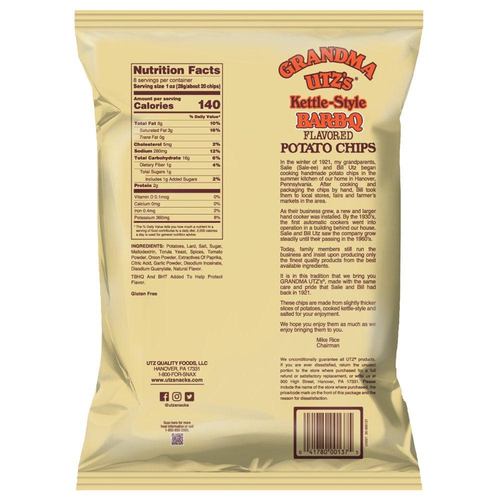 8 Oz Utz Grandma Bar-B-Q Kettle Style Potato Chips