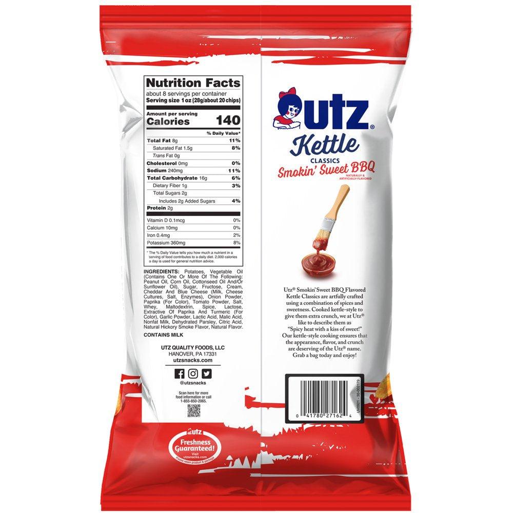 7.5 Oz Utz Kettle Classics Smokin&#039; Sweet BBQ Potato Chips