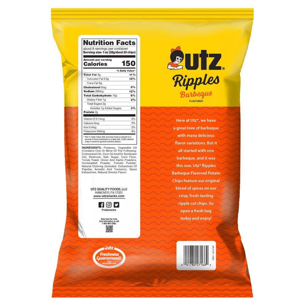 7.75 Oz Utz Ripples Barbeque Potato Chips