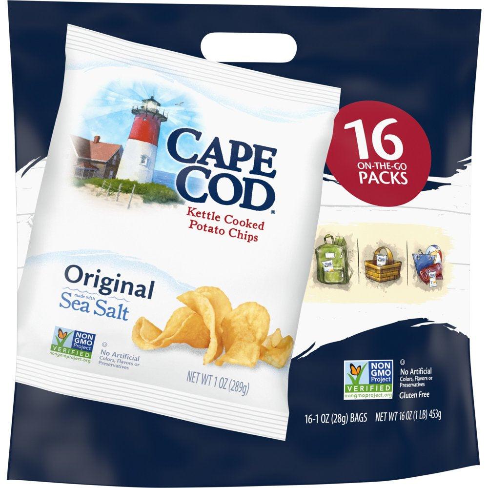 Cape Cod Potato Chips, Original Kettle Chips, Snack Bags, 16 Ct