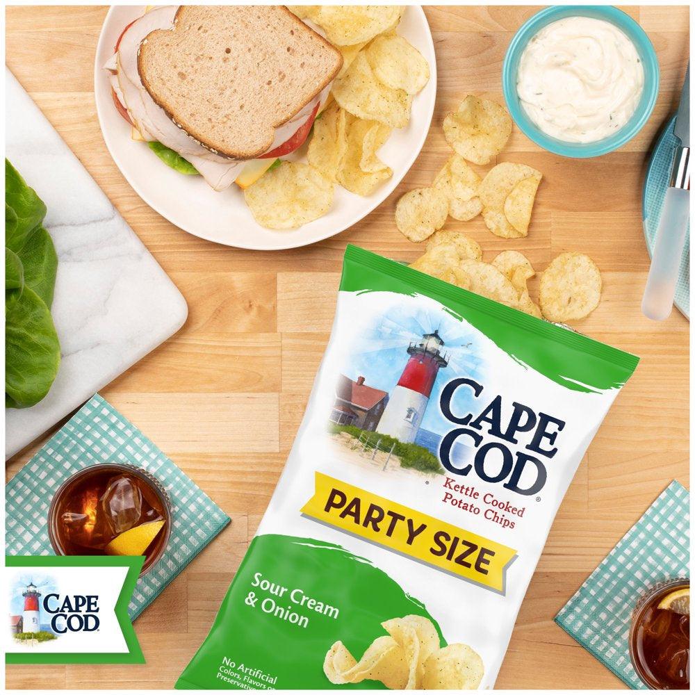 Cape Cod Potato Chips, Sour Cream and Onion Kettle Chips, 13 Oz Party Size