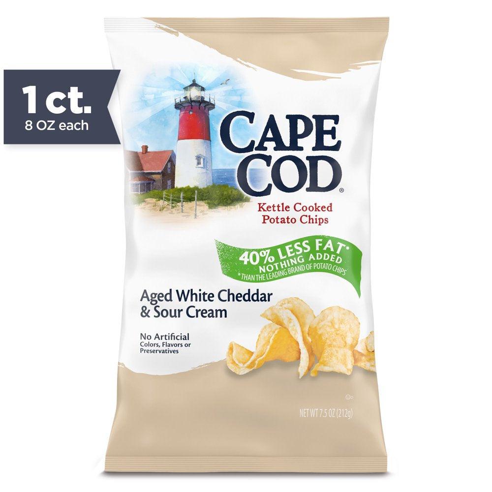 Cape Cod Potato Kettle Chips, Less Fat Cheddar &amp; Sour Cream, 7.5 Oz