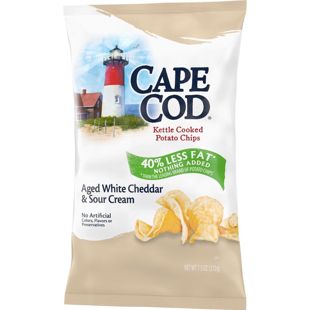 Cape Cod Potato Kettle Chips, Less Fat Cheddar &amp; Sour Cream, 7.5 Oz